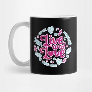 Live and Love Vapor Pastel Heart Pattern Mug